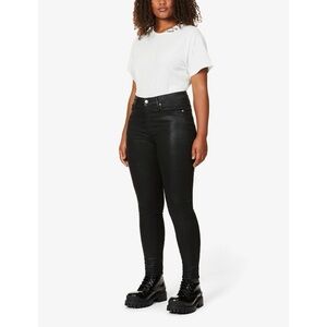 Good American Women's Size 16 Black Good Legs Coated Skinny Jean High Rise 28"